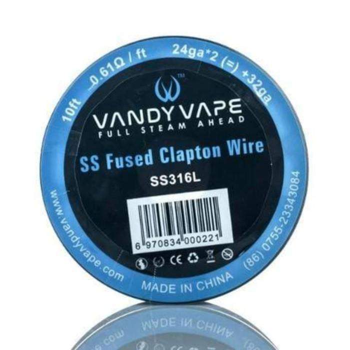 DIY DRUT VANDY VAPE SS FUSED CLAPTON 24GA*2(=)+32GA SS316L 0,61OHM/FT 10FT 0