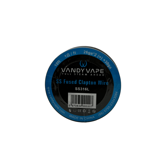 DIY DRUT VANDY VAPE SS FUSED CLAPTON 26GA*2(=)+30GA 1,OHM/FT 10FT 0