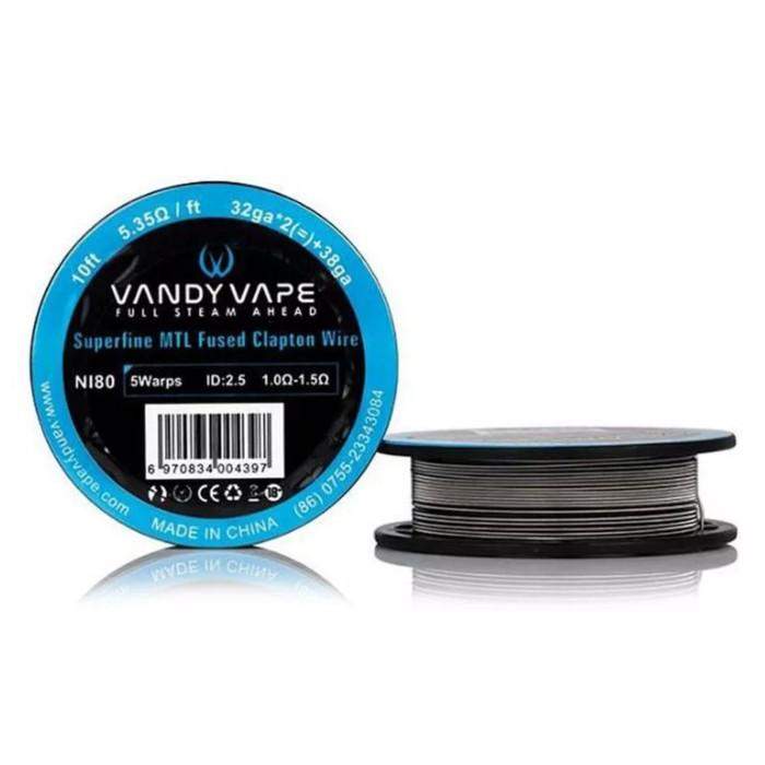 DIY DRUT VANDY VAPE SUPERFINE MTL FUSED CLAPTON 32GA*2(=)+38GA 5,35OHM/FT 10FT 0