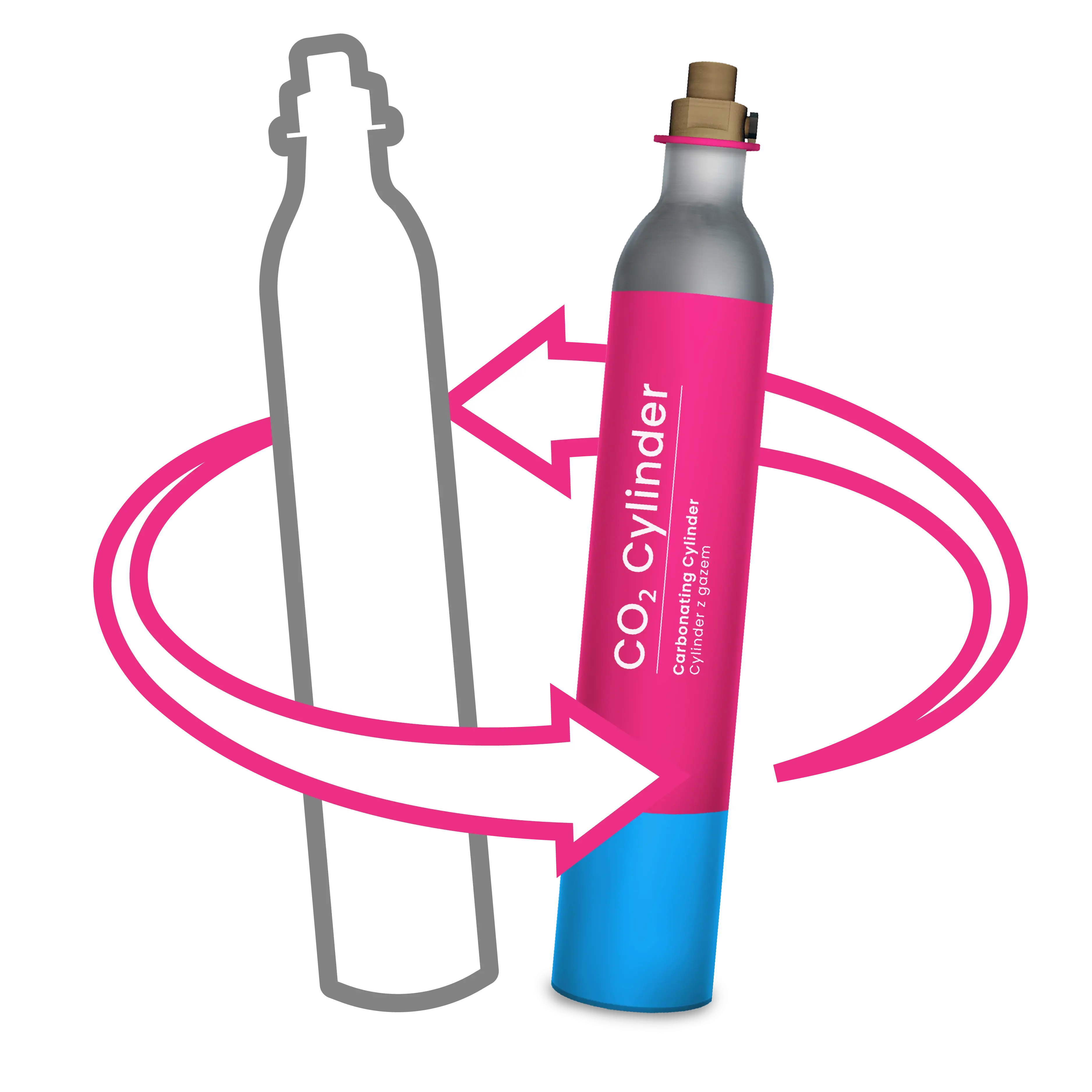 Wymiana różowego cylindra CO2 do SODASTREAM 0